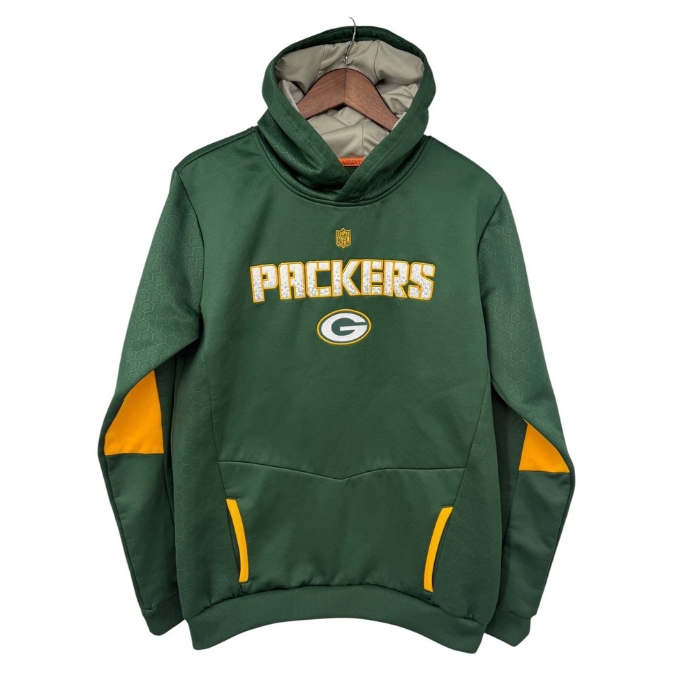 NFL Green Bay Packers TEK‎ WARM Hoodie Youth XL 18 Green Pullover Honeycomb